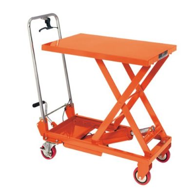 Manual Scissor Lift Table Hydraulic Scissor Cart Lift Table Cart 500LBS in Red 