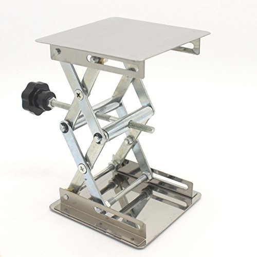 CNQLIS 4 x 4 inch Stainless Steel Manual Lifting Table Miniature Lifting Platform for Jack Stand Lifting Platform Laboratory 