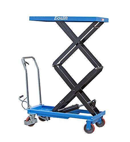 Rolling Table Cart 500 LB Capacity Heavy Duty Hydraulic Cart w/Foot Pump Dolly 